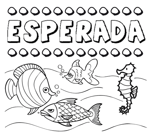 Dibujos de los nombres. Nombre Esperada para pintar, colorear e imprimir