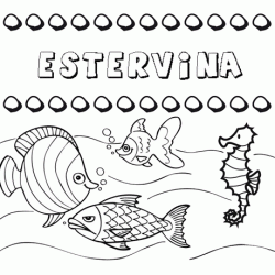 Dibujos de los nombres. Nombre Estervina para pintar, colorear e imprimir