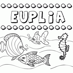 Dibujos de los nombres. Nombre Euplia para pintar, colorear e imprimir