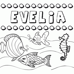 Dibujos de los nombres. Nombre Evelia para pintar, colorear e imprimir