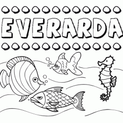 Dibujos de los nombres. Nombre Everarda para pintar, colorear e imprimir