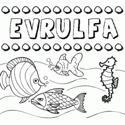 Dibujos de los nombres. Nombre Evrulfa para pintar, colorear e imprimir