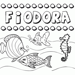 Dibujos de los nombres. Nombre Fiodora para pintar, colorear e imprimir