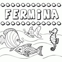 Dibujos de los nombres. Nombre Fermína para pintar, colorear e imprimir