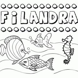Dibujos de los nombres. Nombre Filandra para pintar, colorear e imprimir