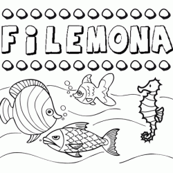 Dibujos de los nombres. Nombre Filemona para pintar, colorear e imprimir