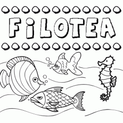 Dibujos de los nombres. Nombre Filotea para pintar, colorear e imprimir