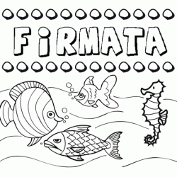 Dibujos de los nombres. Nombre Firmata para pintar, colorear e imprimir
