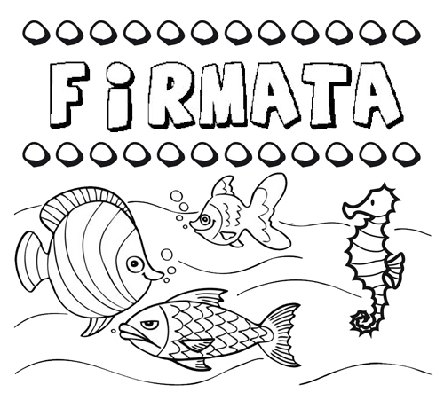 Dibujos de los nombres. Nombre Firmata para pintar, colorear e imprimir