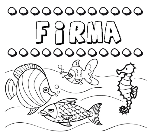 Dibujos de los nombres. Nombre Firma para pintar, colorear e imprimir