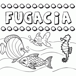 Dibujos de los nombres. Nombre Fugacia para pintar, colorear e imprimir
