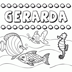 Dibujos de los nombres. Nombre Gerarda para pintar, colorear e imprimir