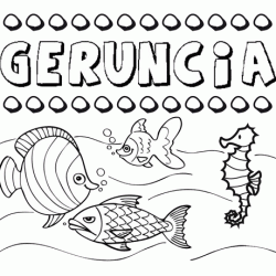 Dibujos de los nombres. Nombre Geruncia para pintar, colorear e imprimir