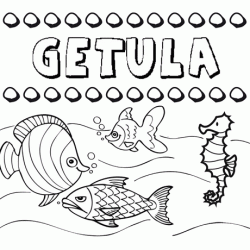 Dibujos de los nombres. Nombre Gétula para pintar, colorear e imprimir