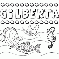 Dibujos de los nombres. Nombre Gilberta para pintar, colorear e imprimir