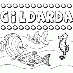 Dibujos de los nombres. Nombre Gildarda para pintar, colorear e imprimir