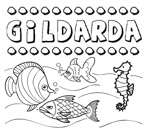 Dibujos de los nombres. Nombre Gildarda para pintar, colorear e imprimir