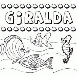 Dibujos de los nombres. Nombre Giralda para pintar, colorear e imprimir