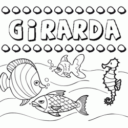 Dibujos de los nombres. Nombre Girarda para pintar, colorear e imprimir