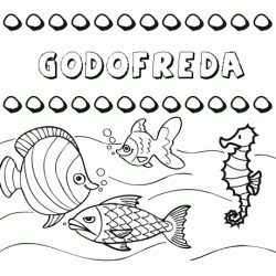 Dibujos de los nombres. Nombre Godofreda para pintar, colorear e imprimir