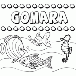 Dibujos de los nombres. Nombre Gomara para pintar, colorear e imprimir