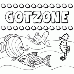 Dibujos de los nombres. Nombre Gotzone para pintar, colorear e imprimir