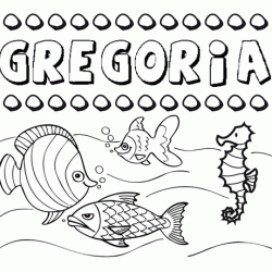 Dibujos de los nombres. Nombre Gregoria para pintar, colorear e imprimir