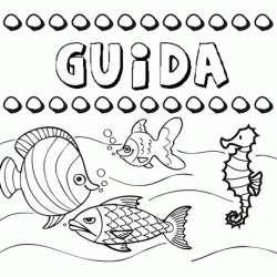 Dibujos de los nombres. Nombre Guida para pintar, colorear e imprimir