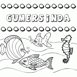 Dibujos de los nombres. Nombre Gumersinda para pintar, colorear e imprimir
