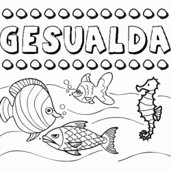 Dibujos de los nombres. Nombre Gesualda para pintar, colorear e imprimir