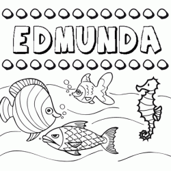 Dibujos de los nombres. Nombre Edmunda para pintar, colorear e imprimir