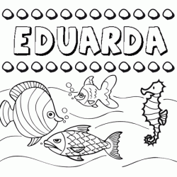 Dibujos de los nombres. Nombre Eduarda para pintar, colorear e imprimir