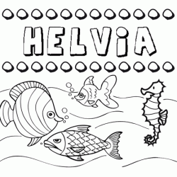 Dibujos de los nombres. Nombre Helvia para pintar, colorear e imprimir