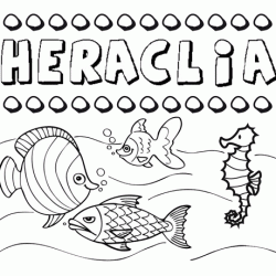 Dibujos de los nombres. Nombre Heraclia para pintar, colorear e imprimir