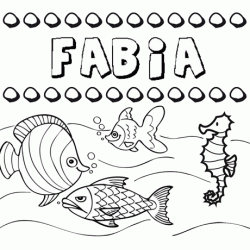 Dibujos de los nombres. Nombre Fabia para pintar, colorear e imprimir