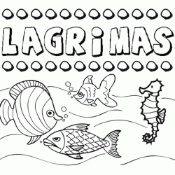 Dibujos de los nombres. Nombre Lágrimas para pintar, colorear e imprimir