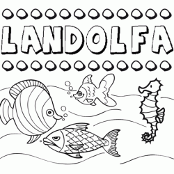 Dibujos de los nombres. Nombre Landolfa para pintar, colorear e imprimir