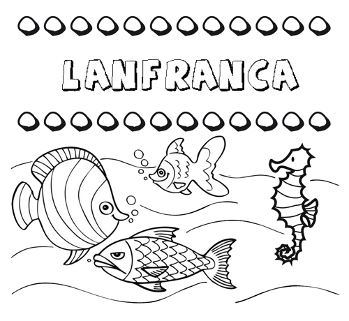 Dibujos de los nombres. Nombre Lanfranca para pintar, colorear e imprimir