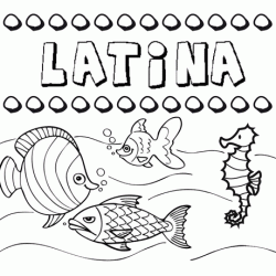 Dibujos de los nombres. Nombre Latina para pintar, colorear e imprimir