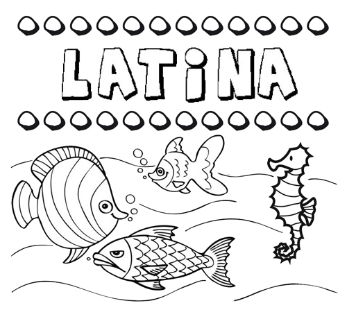 Dibujos de los nombres. Nombre Latina para pintar, colorear e imprimir