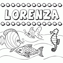 Dibujos de los nombres. Nombre Lorenza para pintar, colorear e imprimir