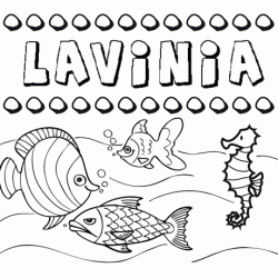 Dibujos de los nombres. Nombre Lavinia para pintar, colorear e imprimir