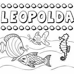 Dibujos de los nombres. Nombre Leopolda para pintar, colorear e imprimir