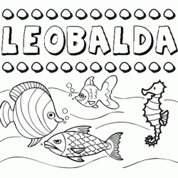 Dibujos de los nombres. Nombre Leobalda para pintar, colorear e imprimir