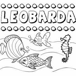 Dibujos de los nombres. Nombre Leobarda para pintar, colorear e imprimir