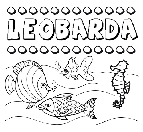 Dibujos de los nombres. Nombre Leobarda para pintar, colorear e imprimir