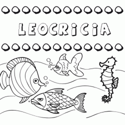 Dibujos de los nombres. Nombre Leocricia para pintar, colorear e imprimir