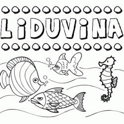 Dibujos de los nombres. Nombre Liduvina para pintar, colorear e imprimir