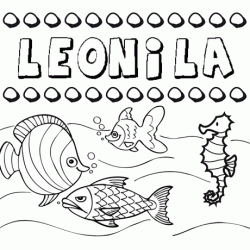 Dibujos de los nombres. Nombre Leonila para pintar, colorear e imprimir