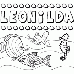 Dibujos de los nombres. Nombre Leonilda para pintar, colorear e imprimir